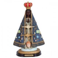 IMAGEM NOSSA SENHORA APARECIDA BANDEIRA 15CM RESINA 183134 AVE MARIA