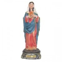 IMAGEM IMACULADO CORACAO DE MARIA 20CM RESINA ENVELHECIDA 1203988 AVE MARIA