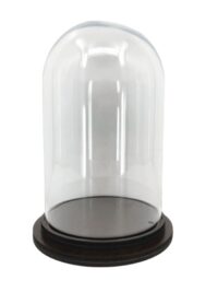 Culpula de Vidro 18,3x37cm Transparente Base Cor Tabaco 382037ta 3820g-rc