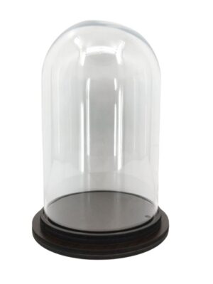 Culpula de Vidro 18,3x37cm Transparente Base Cor Tabaco 382037ta 3820g-rc