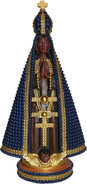 Imagem Nossa Senhora Aparecida 30cm Resina Perola 4501 Ave Maria