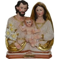 Imagem Sagrada Familia Busto Perolada Resina 20cm 4245 Ave Maria