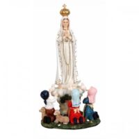Imagem Nsra de Fatima com Pastores 8cm Resina Ref 28730 Zona Livre