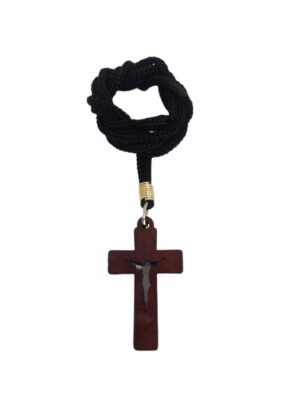 Crucifixo Madeira Vazado 40mm no Cordao Ref Cr10 Sta Rita