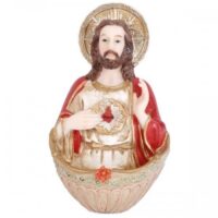 Pia Sagrado Coraçao de Jesus, 15cm Resina 36242 Zona Livre