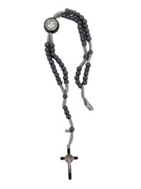Pulseira 025 Terco Hematita/misanga/nadeira Medalha Aparecida Strass