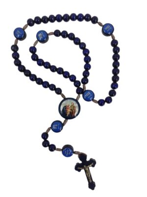 Terco Mad Azul Cordao 8mm Completo Eu Rezo Pela Minha Familia Ref 170136