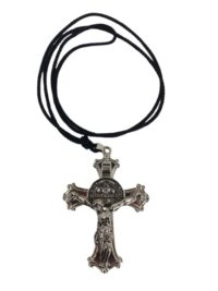 Colar Cruz Medalha Sao Bento Niquel Envelhecido Ref 5466 sp