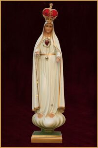 Imaculado Coracao de Fatima 55cm Olhos de Vidro e Coroa Metal 1067