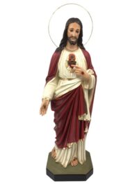 Sagrado Coracao de Jesus 105cm Colorido C/olho Vidro Ref 1043