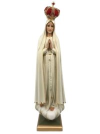 Nossa Senhora de Fatima Resina 120cm Olhos de Vidro e Coroa de Metal 1060