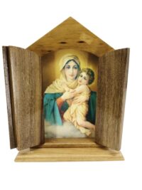 Capelinha Mae Rainha Madeira Grande C/ Porta Ref 1755 Silvio