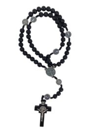 Terco Madeira Preta Cordao 8mm Ref 165817 Sao Bento Prata Velho Completo