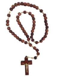 Terco Encerado Grande 8mm com Cristo Ref T06 Sta Rita