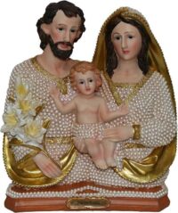 Imagem Sagrada Familia Busto Perolada Resina 30cm Ref 4246 Ave Maria