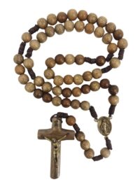 Terco Madeira Imbuia Cordao 10mm Cruz Chagas de Cristo Ref 165821 Aramon