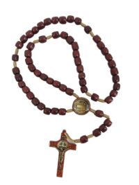 Terco de Sao Bento 7mm com Crucifixo de Madeira Ref T23 Sta Rita