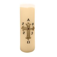 Mini Cirio 10x3,5cm -branco e Amarelo Aplique