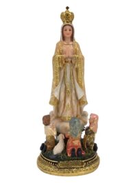 Nossa Senhora de Fatima C/ Pastores 40cm Resina Ref Alj01b319v-16-e