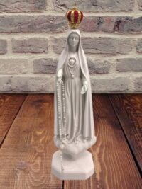 Imaculado Coracao de Fatima 34cm Marmore Branca 10438