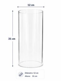 Tubo 12x31cm Transparente Vidro Ref 4370/31 Novaluz