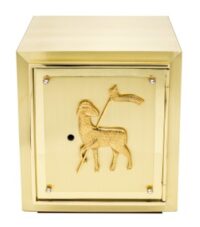 Sacrario de Mesa Ref. 02 Esc - Escovado Cordeiro Dourado 25x28x20