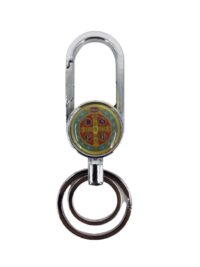 Chaveiro Anzol 025 Mosquetao Medalha de Sao Bento Pom Pom  20275600