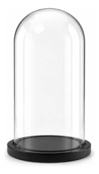 Culpula de Vidro 18,3x30cm Transparente Base Cor Tabaco 382030ta 3820m-rc